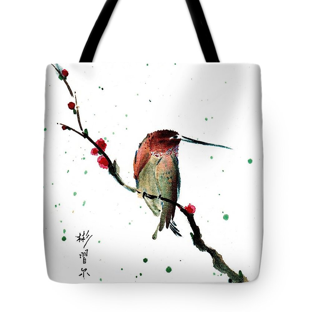 Chinese Brush Painting Tote Bag featuring the painting The Guardian by Bill Searle