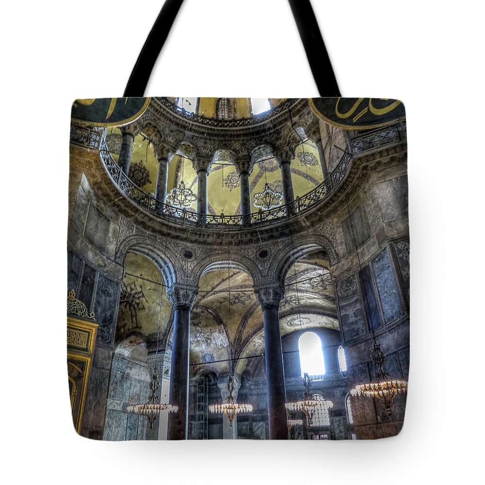 Gold Tote Bag featuring the photograph The Hagia Sophia by Ross Henton