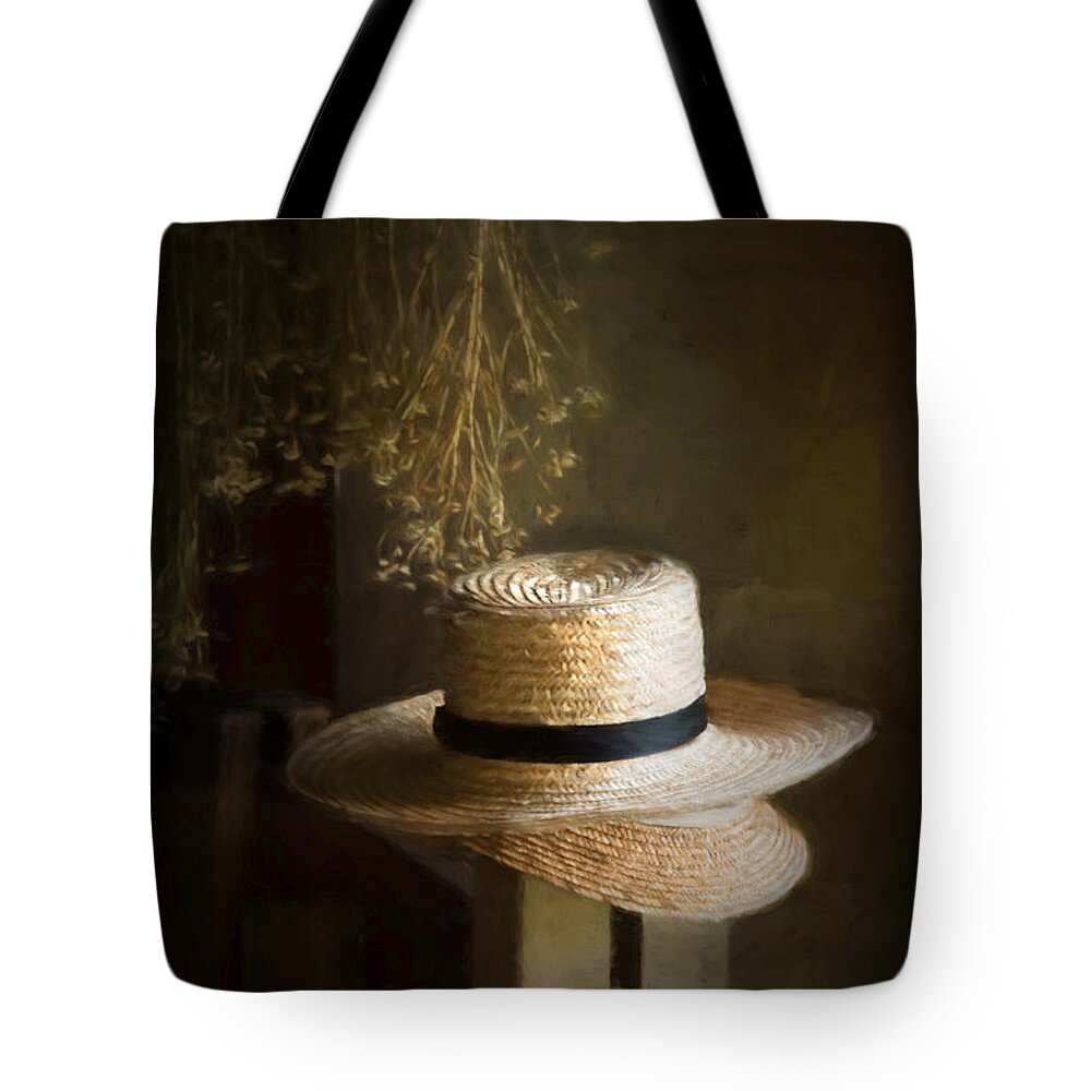 Hat Tote Bag featuring the photograph The Harvester's hat by Robin-Lee Vieira