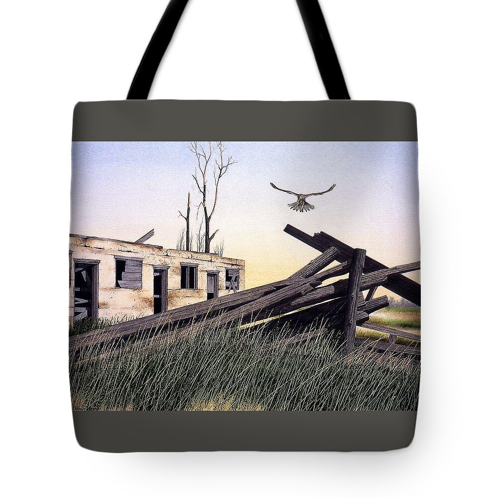 Summer Tote Bag featuring the painting The Hawk by Conrad Mieschke