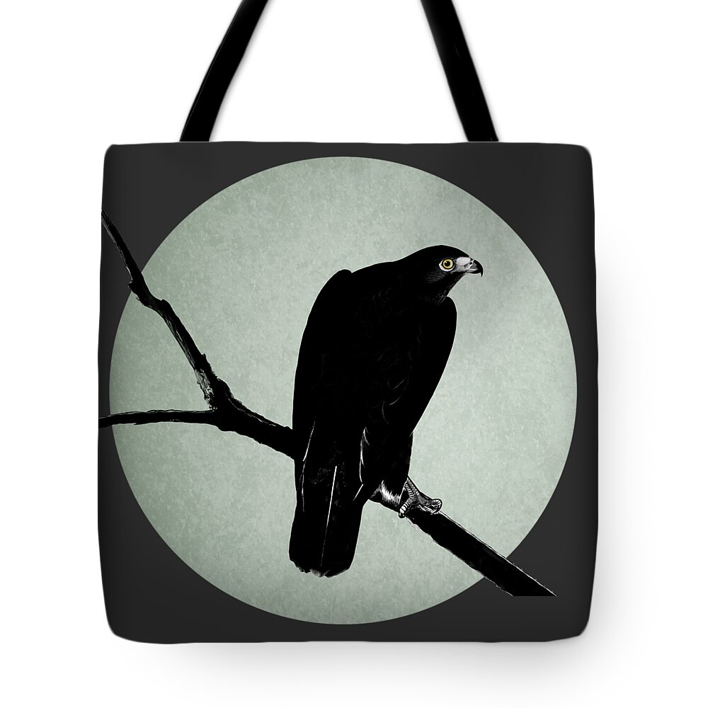 Hawk Tote Bag featuring the drawing The Hawk by Mark Rogan