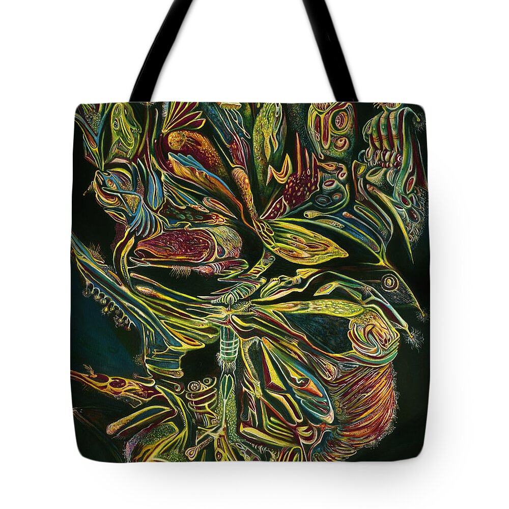 Universe Tote Bag featuring the painting The Heart of the Universe by Yom Tov Blumenthal
