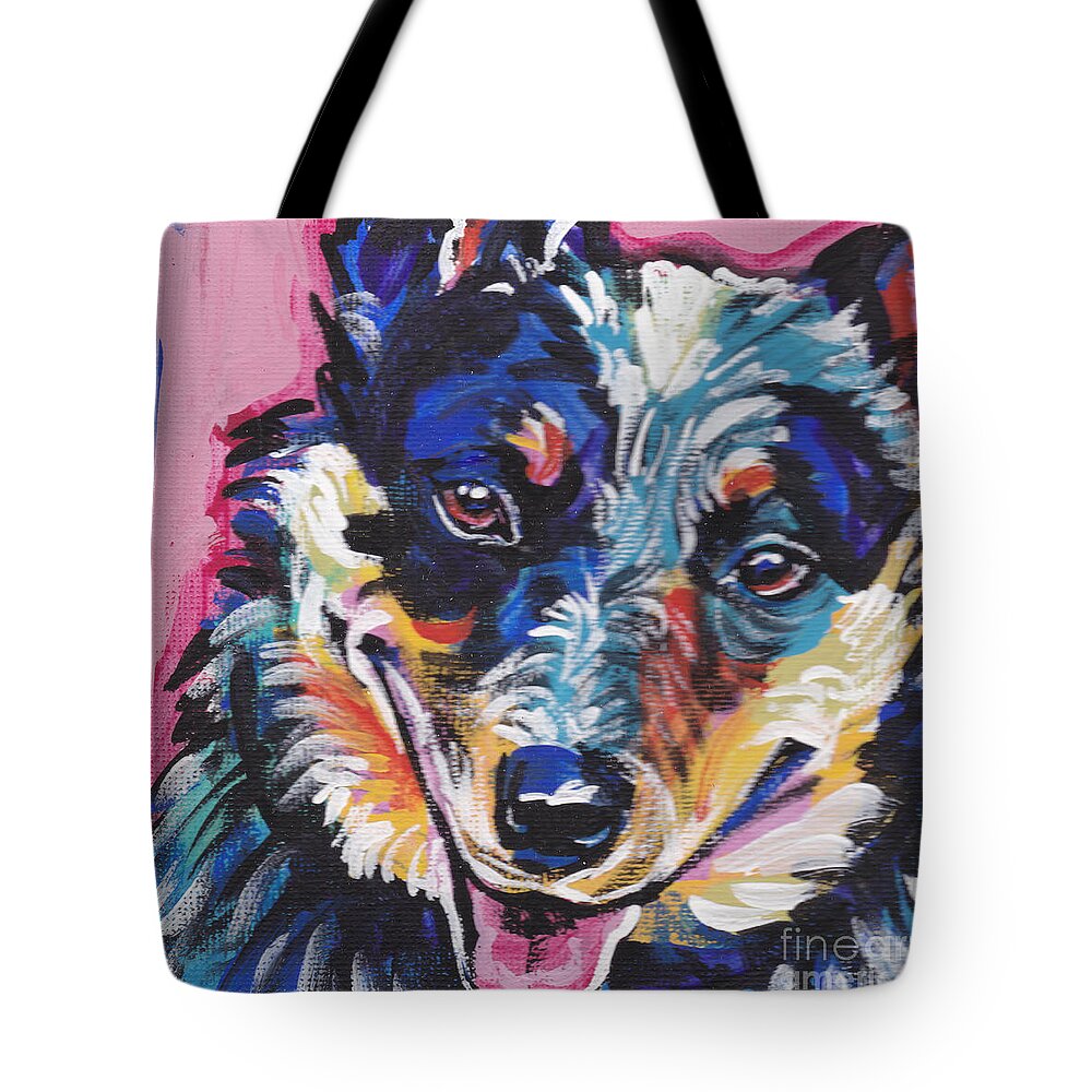 Blue Heeler Tote Bag featuring the painting The Heeler by Lea S