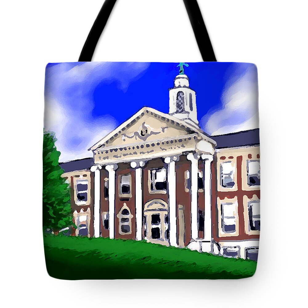 Needham Tote Bag featuring the painting The Hill by Jean Pacheco Ravinski