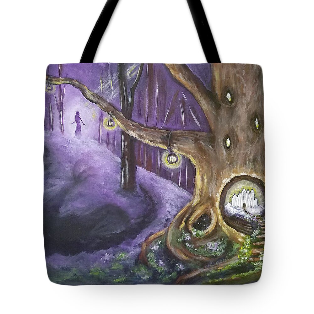 Magic Tote Bag featuring the painting The Hollow Tree by Diana Haronis
