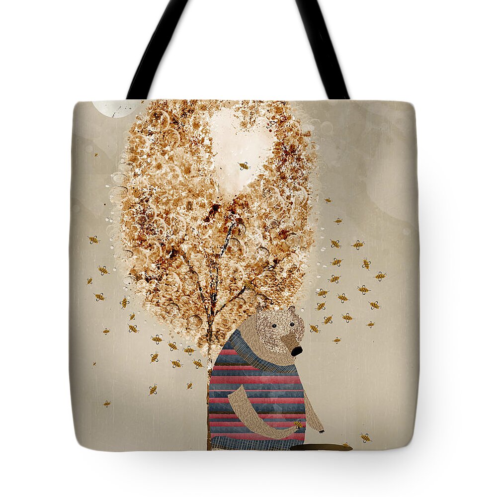 Bears Tote Bag featuring the painting The Honey Tree by Bri Buckley
