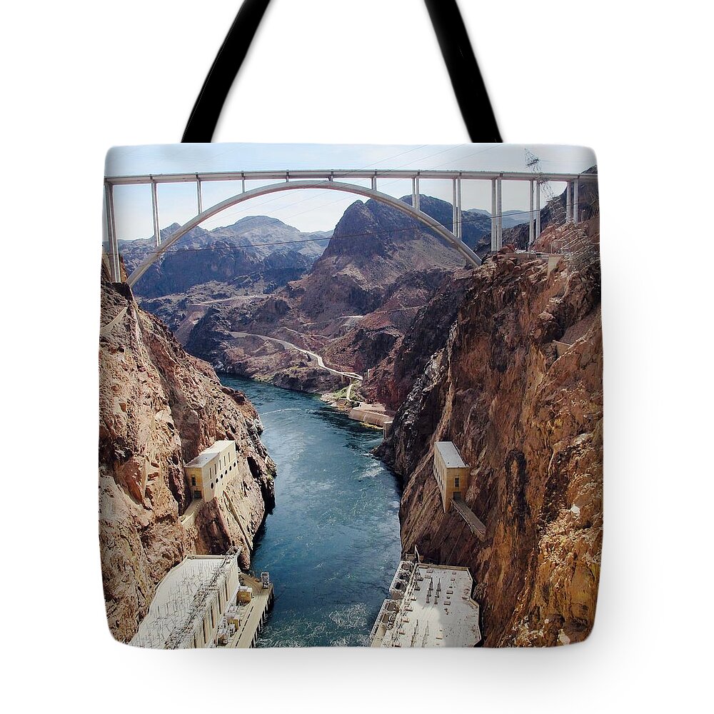 Black Canyon Tote Bag featuring the photograph The Hoover Dam by Sue Morris