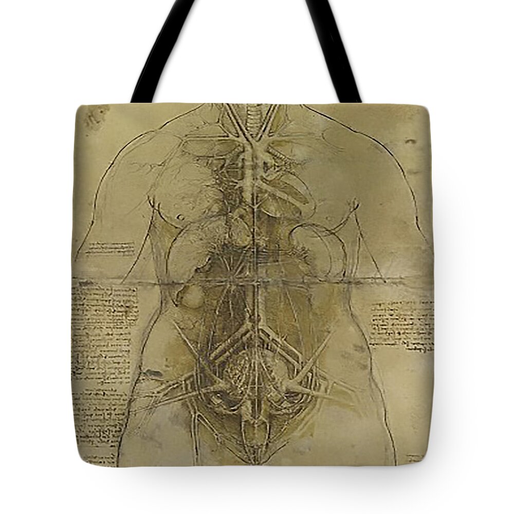 Copyright 2015  James Christopher Hill Tote Bag featuring the painting The Human Organ System by James Hill