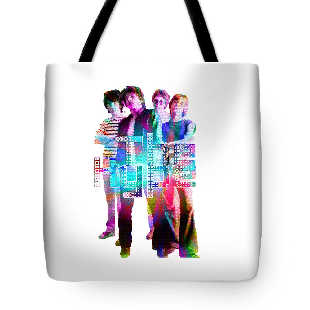 U2 Tote Bag featuring the mixed media The hype by Clad63