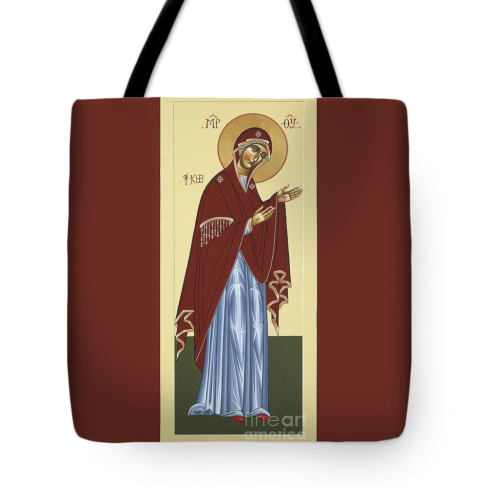 The Intercession Of The Mother Of God Tote Bag featuring the painting The Intercession of the Mother of God Akita 088 by William Hart McNichols