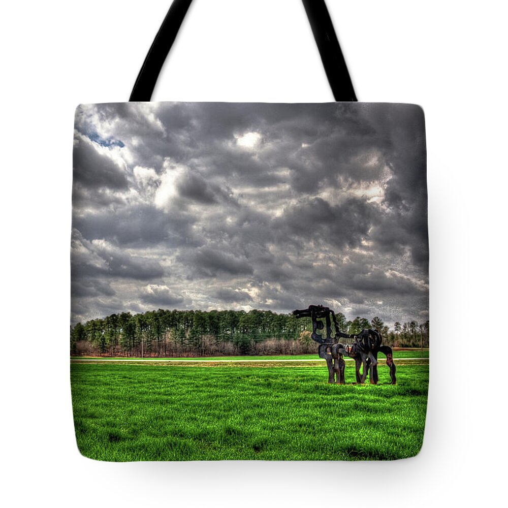 Reid Callaway Stormy Day Tote Bag featuring the photograph The Iron Horse Winter Wheat Art by Reid Callaway