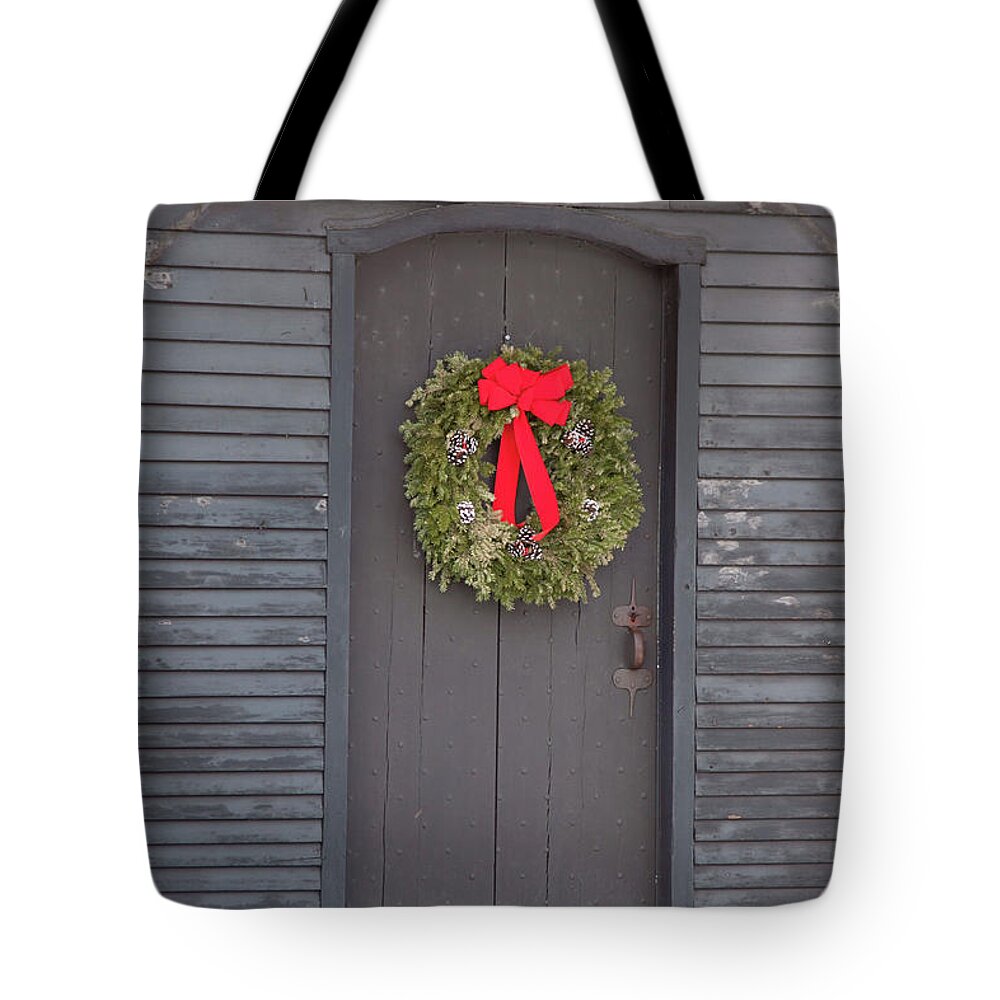 1692 Tote Bag featuring the photograph The witch house at Christmas by Jeff Folger