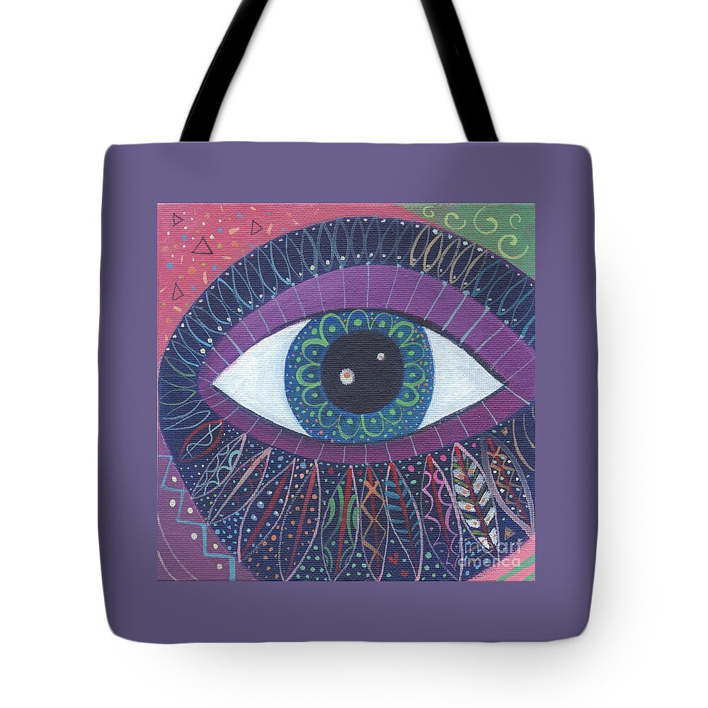 Eye Tote Bag featuring the painting The Joy of Design X X X V I I I by Helena Tiainen