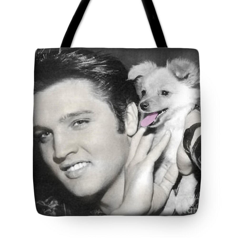 Elvis Tote Bag featuring the photograph The King Rocks On XXV by Al Bourassa