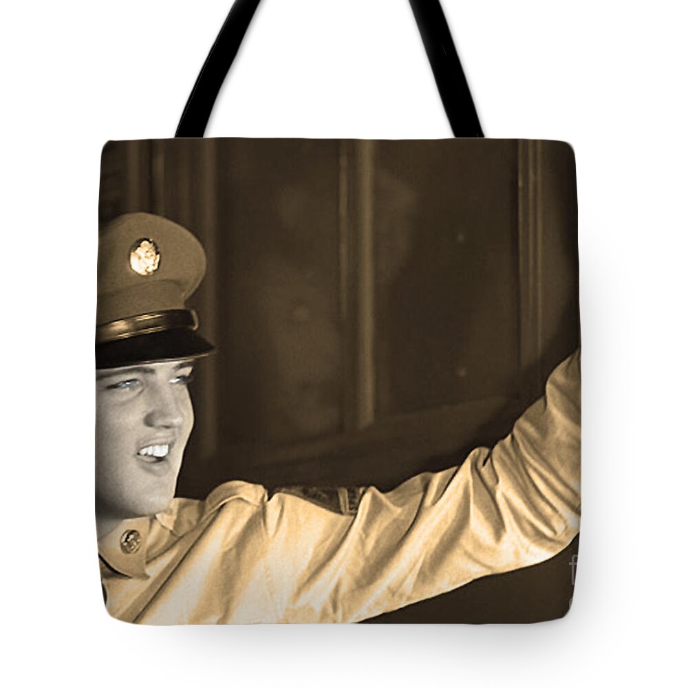 Elvis Tote Bag featuring the photograph The King Rocks On XXXVI by Al Bourassa