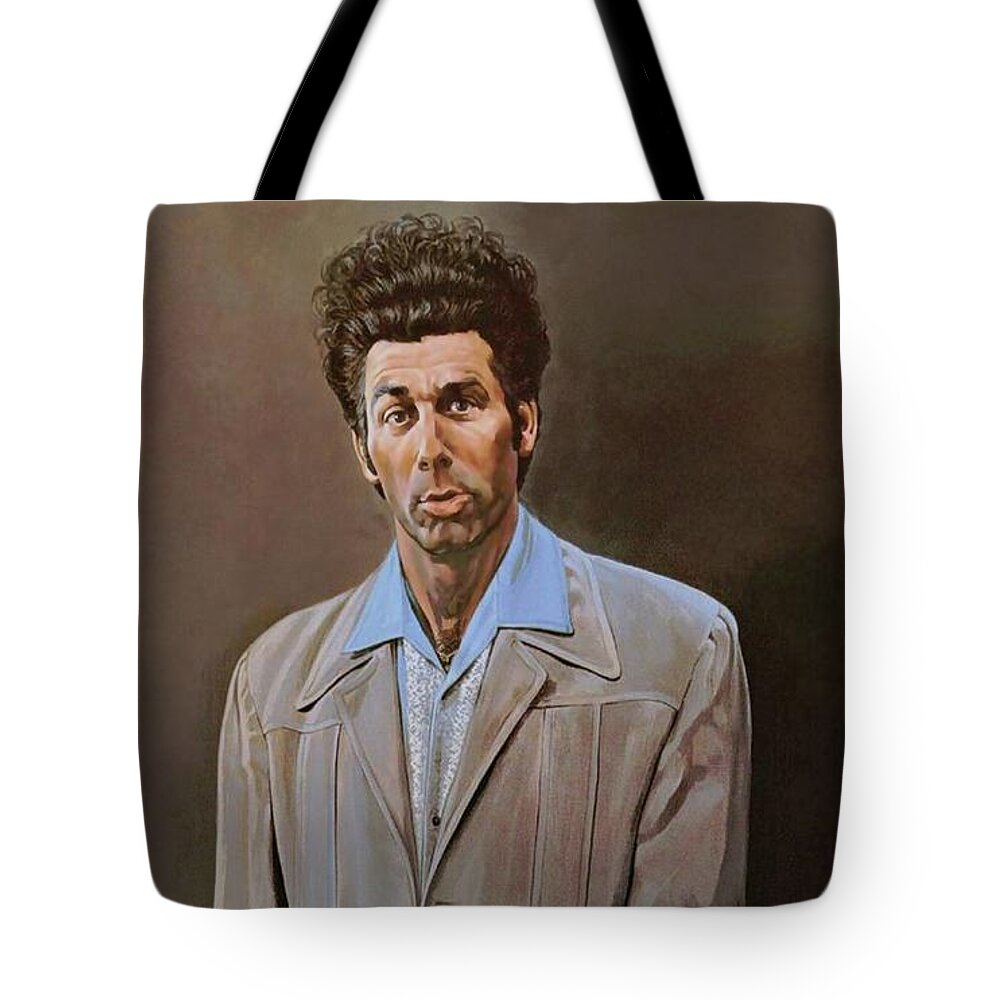 Seinfeld Tote Bag featuring the painting The Kramer Portrait by Movie Poster Prints