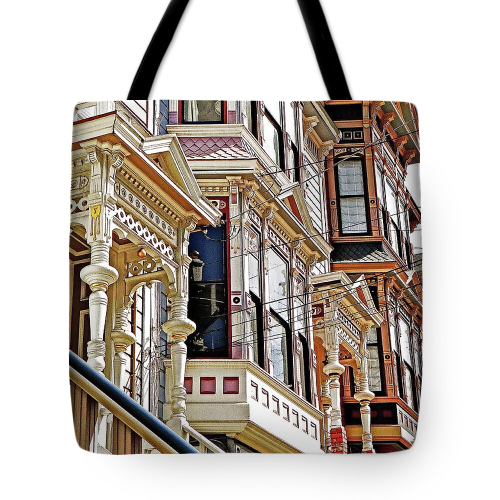 Painted Ladies Tote Bag featuring the photograph The Ladies Of Castro by Ira Shander