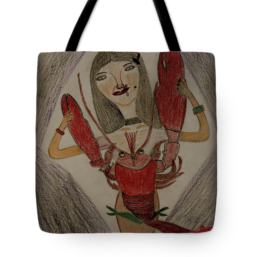 All Products Tote Bag featuring the painting The Lady by Lorna Maza
