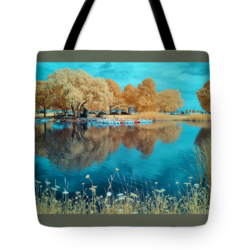 Infrared Tote Bag featuring the photograph The Lagoon - 2 by John Roach