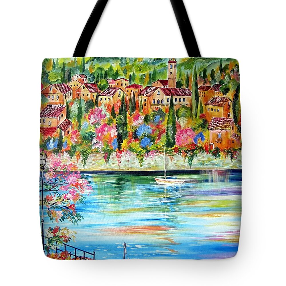 Lake Tote Bag featuring the painting The Lake by Roberto Gagliardi