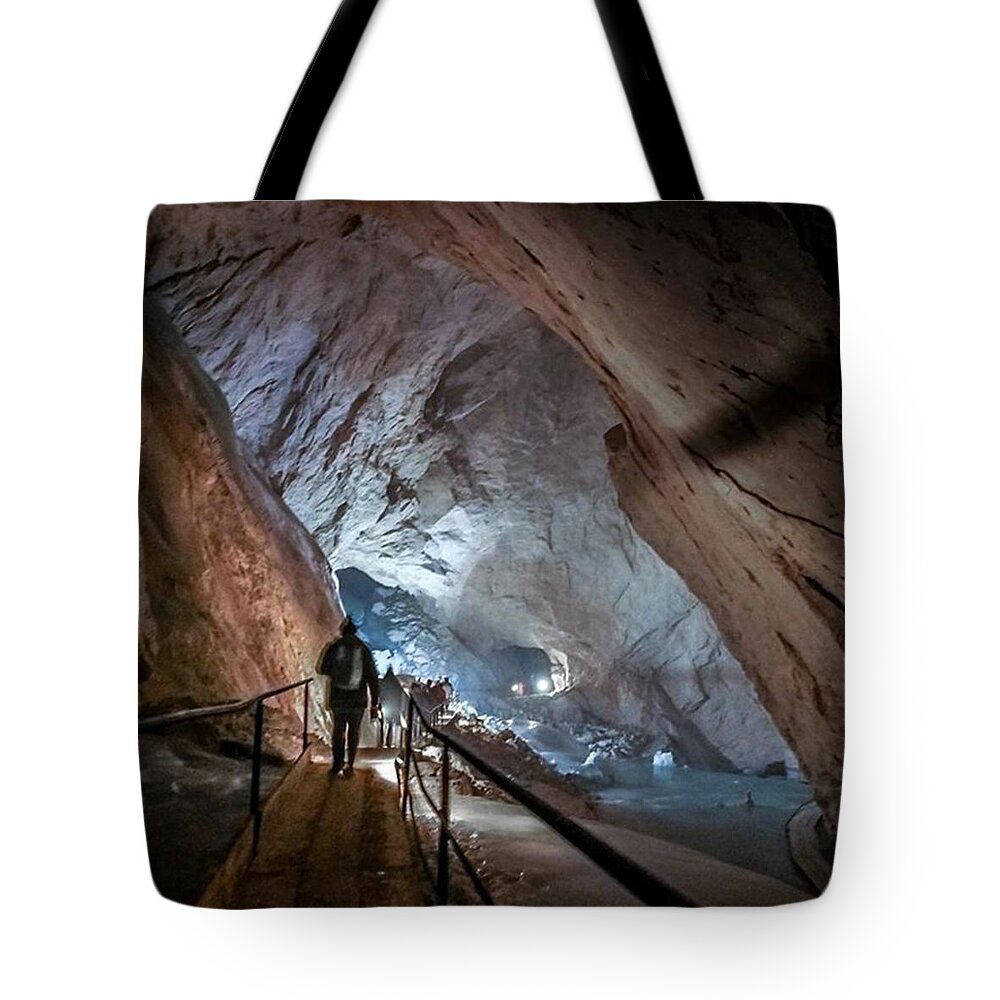 Visitaustria Tote Bag featuring the photograph The Largest Ice Cave In The World! by Callum Macbeth