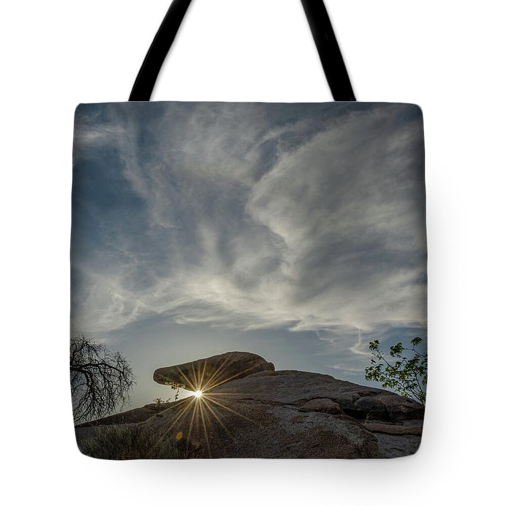 Arizona Tote Bag featuring the photograph The Last Blast by Gaelyn Olmsted