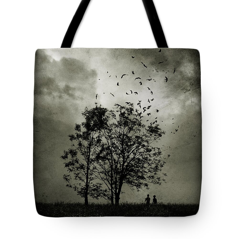 Tree Tote Bag featuring the photograph The last day by Cambion Art
