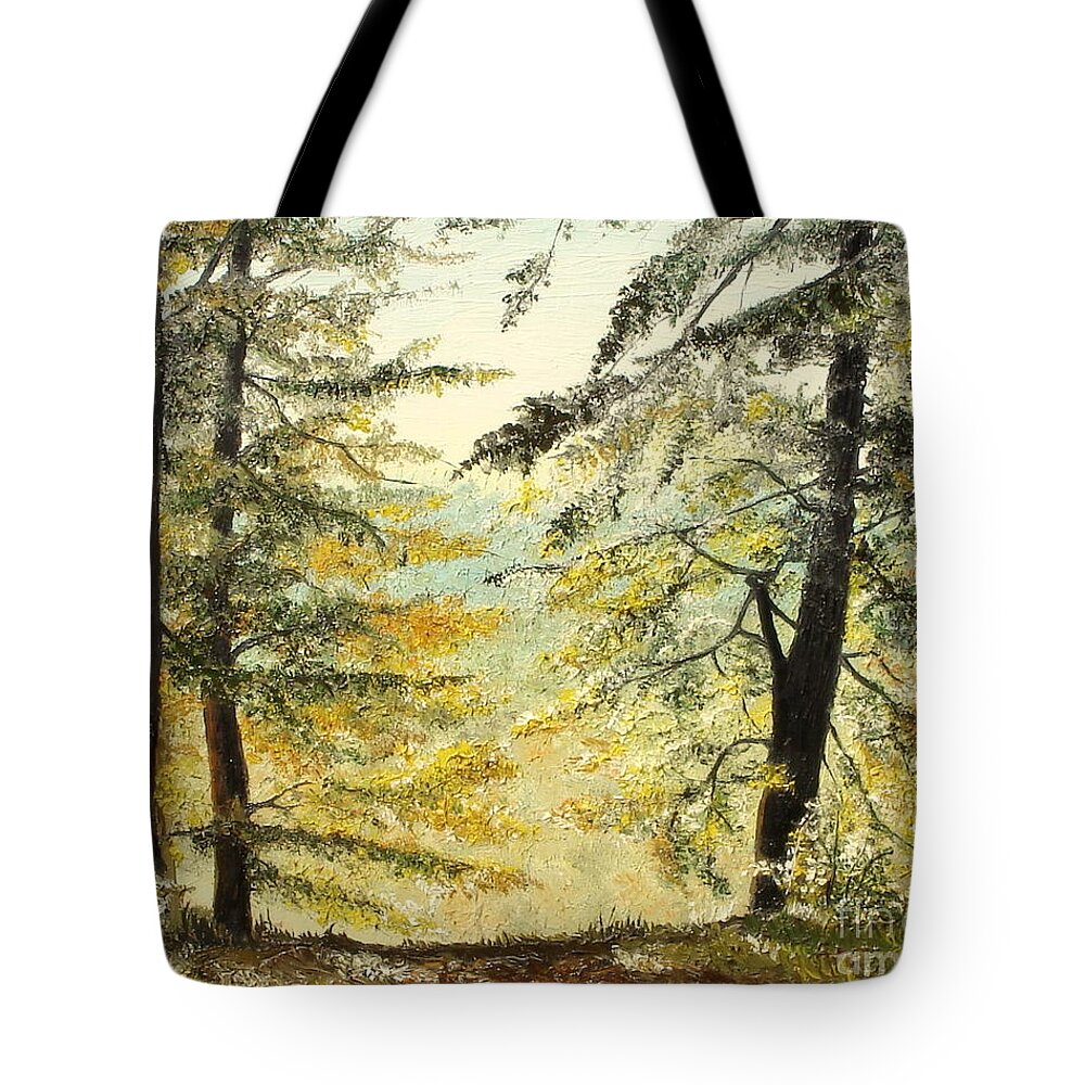 Impasto Tote Bag featuring the painting The Last Hill by Sorin Apostolescu