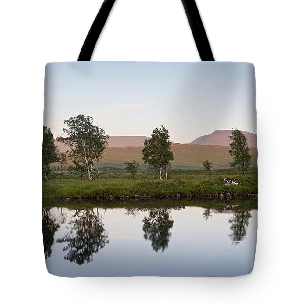 Loch Ba Tote Bag featuring the photograph The Last Light at Loch Ba by Stephen Taylor