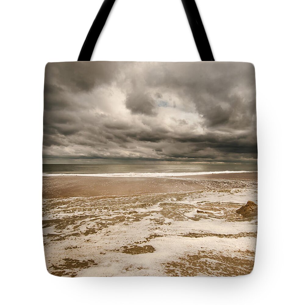 Beach Tote Bag featuring the photograph The Last Sand Castle of the Season by Jim Moore