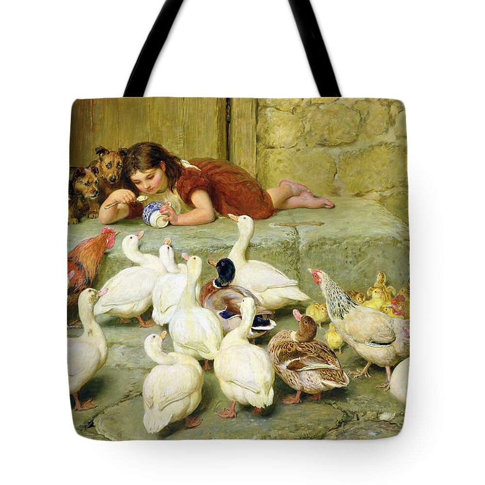 The Tote Bag featuring the painting The Last Spoonful by Briton Riviere