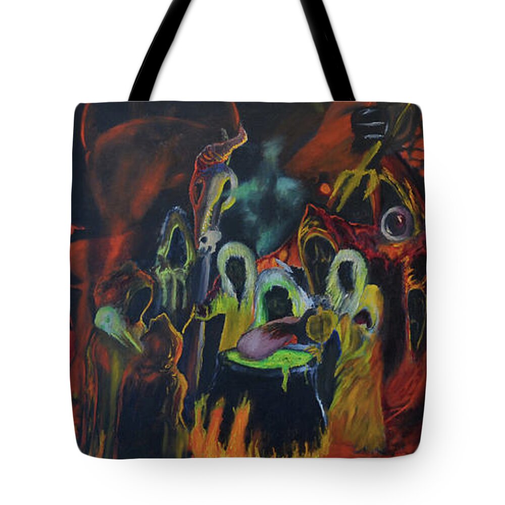 Ennis Tote Bag featuring the painting The Last Supper by Christophe Ennis