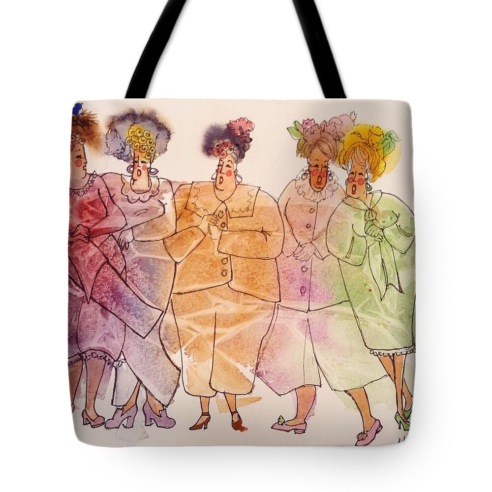 Women Tote Bag featuring the painting The Leaner by Marilyn Jacobson