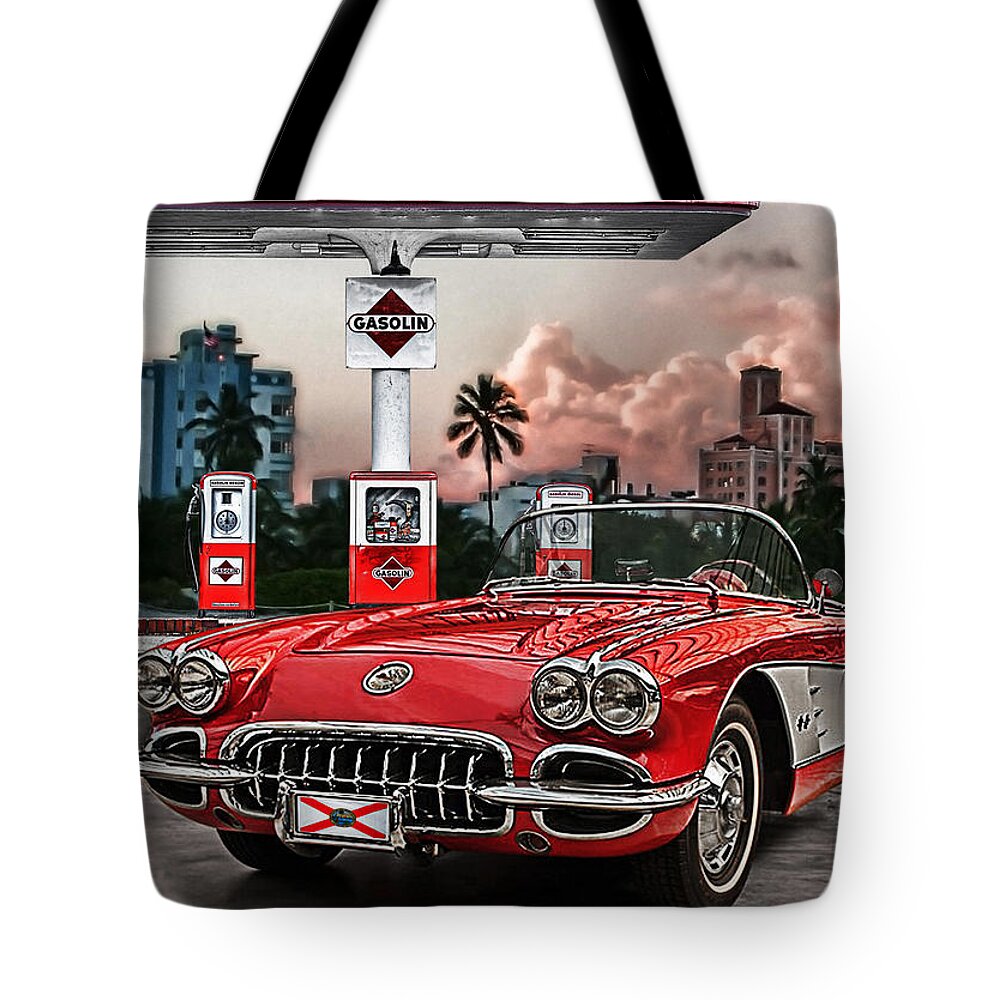 Corvette Tote Bag featuring the photograph The Little Red by Joachim G Pinkawa