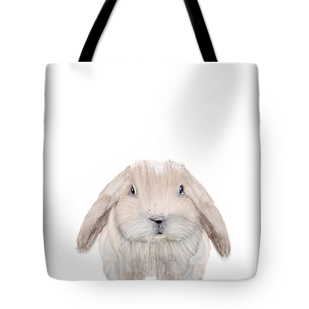 Bunny Tote Bag featuring the painting The Littlest Bunny by Bri Buckley