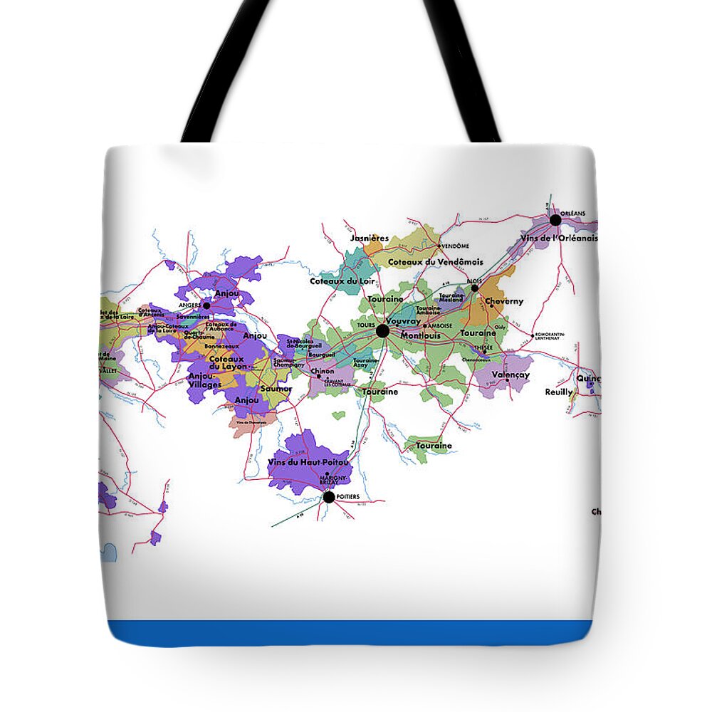 Moore Brothers Wine Company Tote Bag featuring the digital art The Loire Valley by Moore Brothers Wine Company