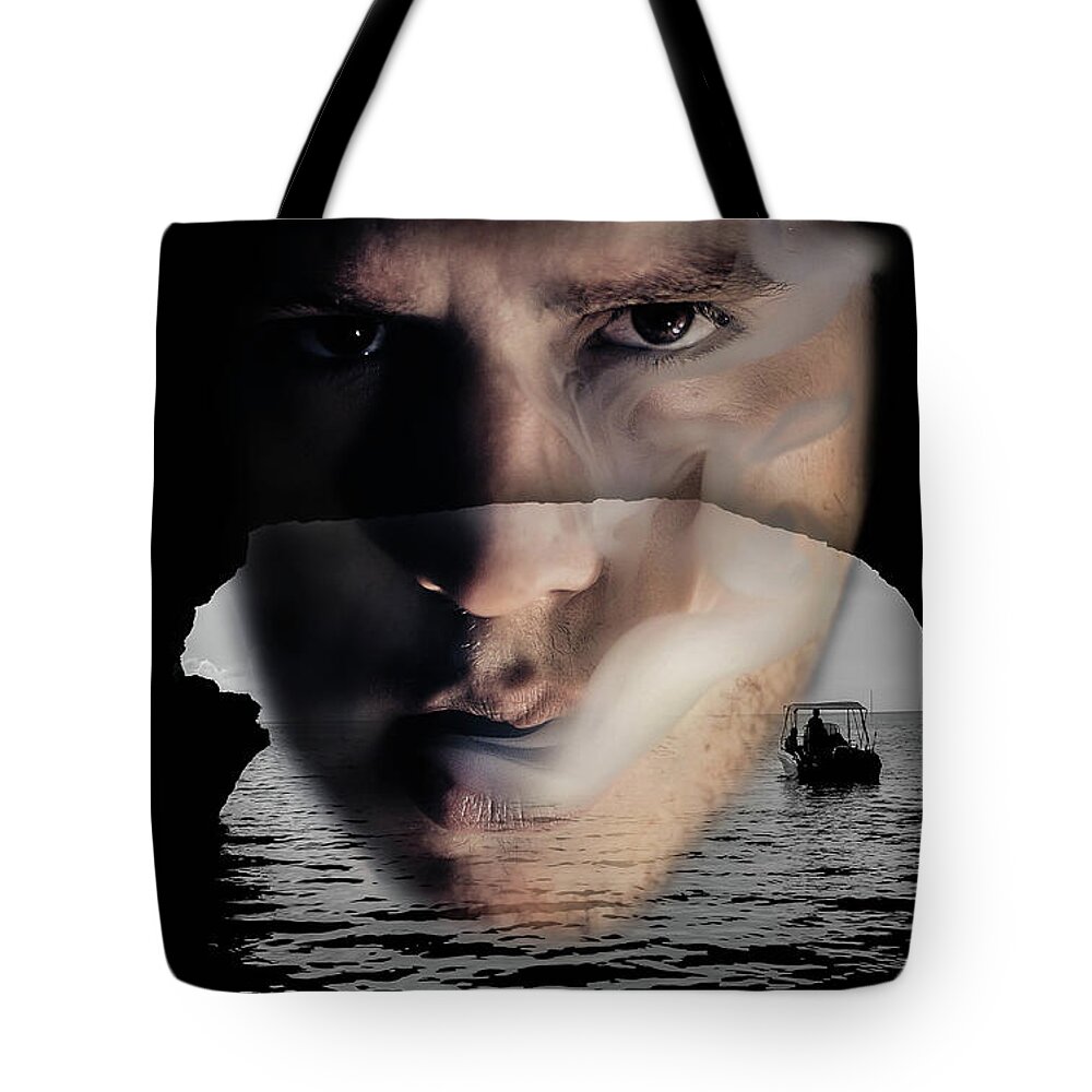 Boat Tote Bag featuring the digital art The Lonely One by Britten Adams