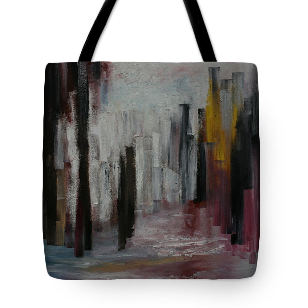 The Long Run Tote Bag featuring the painting The long Run by Obi-Tabot Tabe