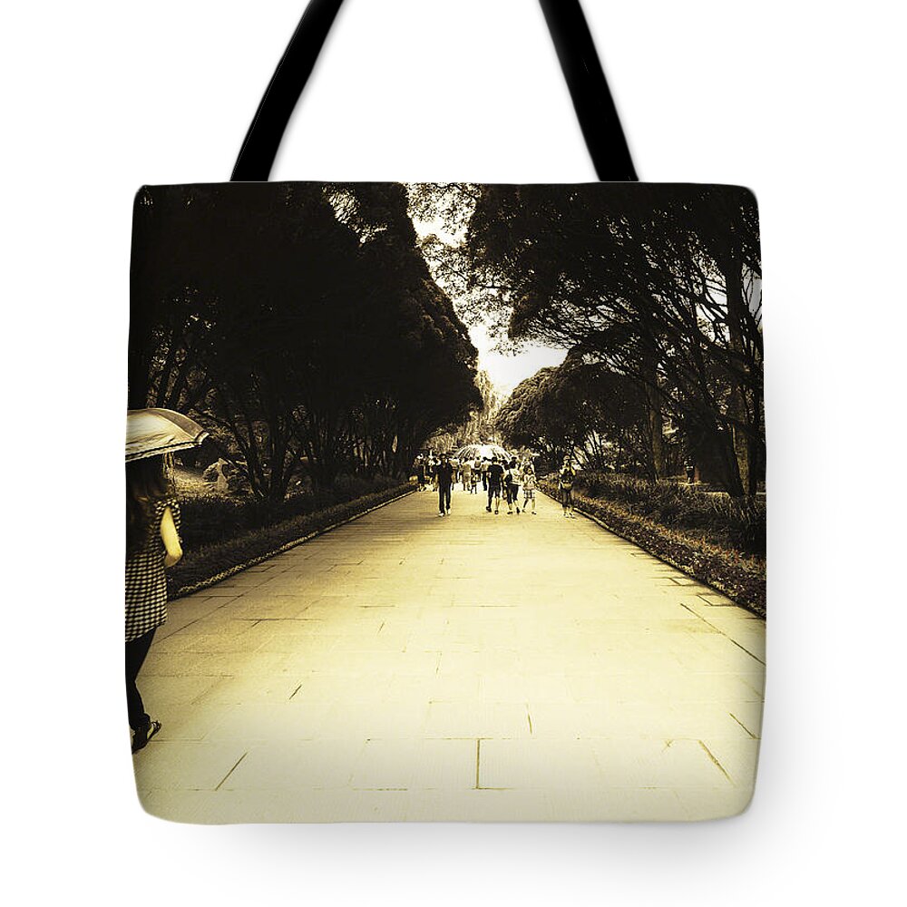 Landscape Tote Bag featuring the photograph The long walk by Patrick Kain