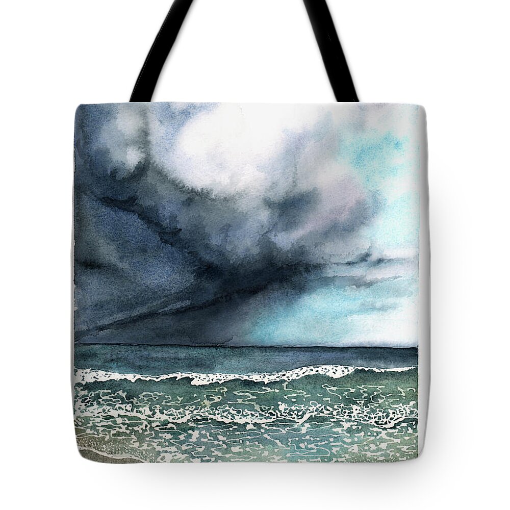 Storm Tote Bag featuring the painting The Looming Storm by Hilda Wagner