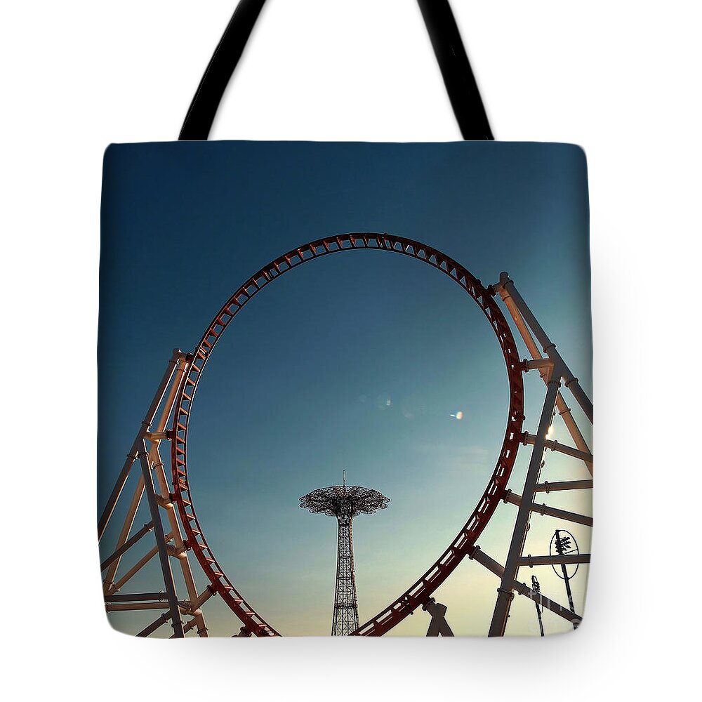Coney Island Tote Bag featuring the photograph The Loop by Onedayoneimage Photography