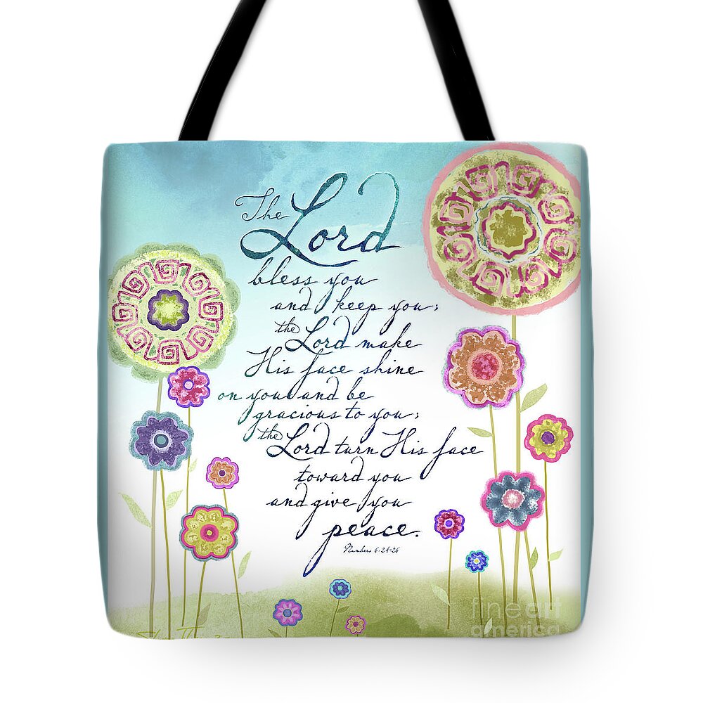 The Lord Bless You And Keep You Artwork Tote Bag featuring the mixed media The Lord Bless You by Shevon Johnson