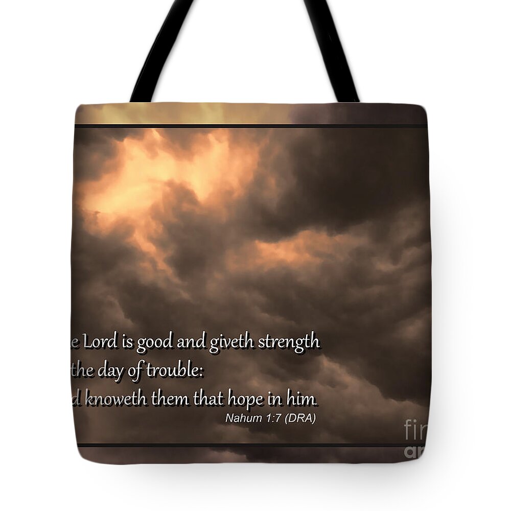 Christianity Tote Bag featuring the photograph Nahum 1-7 by Diane Macdonald