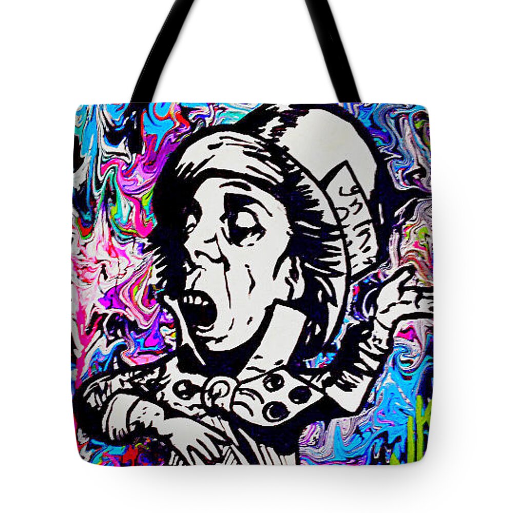  Tote Bag featuring the painting The Mad Hatter by Nevets Killjoy