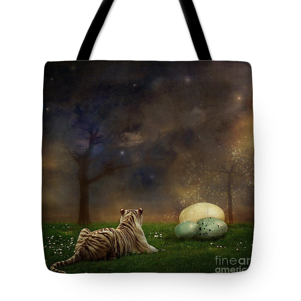 Tiger Tote Bag featuring the photograph The magical of life by Martine Roch
