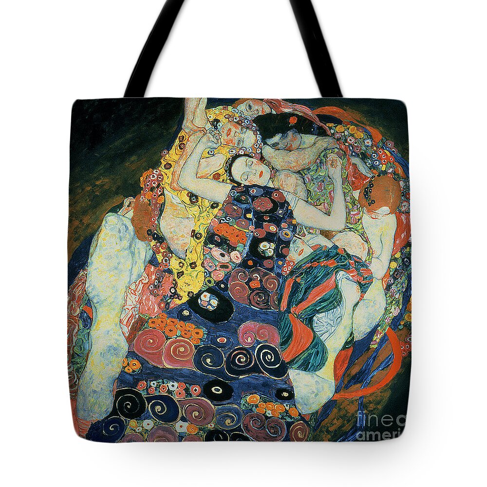 The Maiden Tote Bag featuring the painting The Maiden by Gustav Klimt