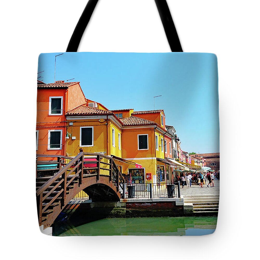 Burano Tote Bag featuring the photograph The Main Street On The Island Of Burano, Italy by Rick Rosenshein