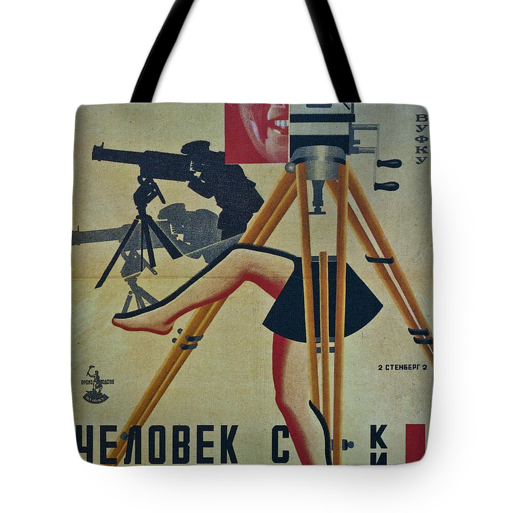 The Man With A Camera Tote Bag featuring the photograph The Man with a Movie Camera by Georgia Fowler