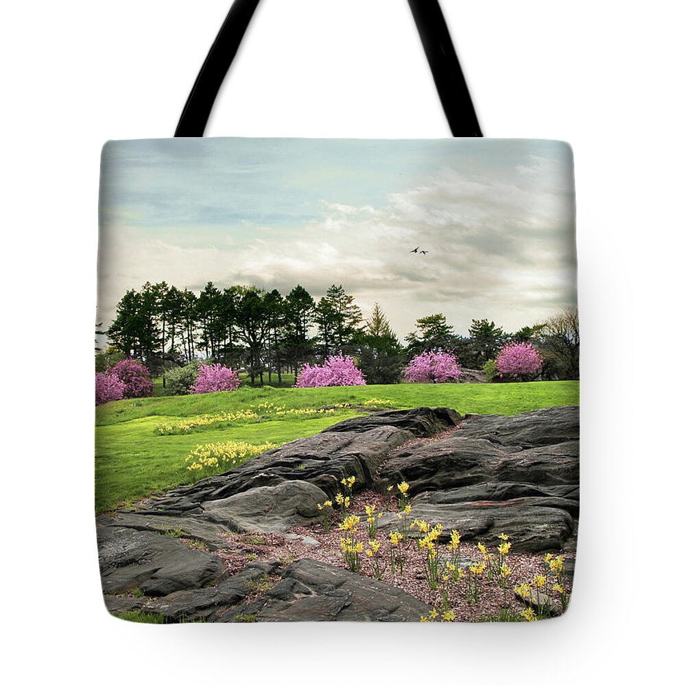 Spring Tote Bag featuring the photograph The Meadow Beyond by Jessica Jenney