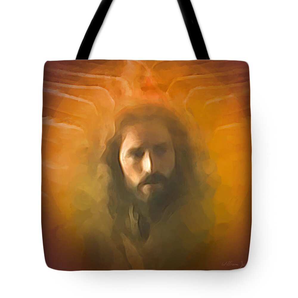 Jesus Tote Bag featuring the painting The Messiah by Bill McEntee